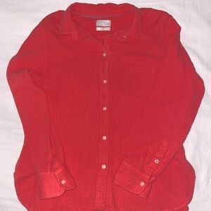 J Crew Classic Fit Gauze Shirt 14 Pink